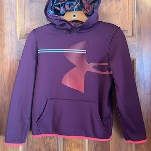 Under Armour Maroon Hoodie with Coral Highlights